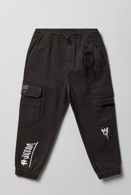Jogger cargo en sergé junior
