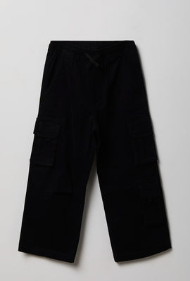 Pantalon cargo en sergé coupe décontractée