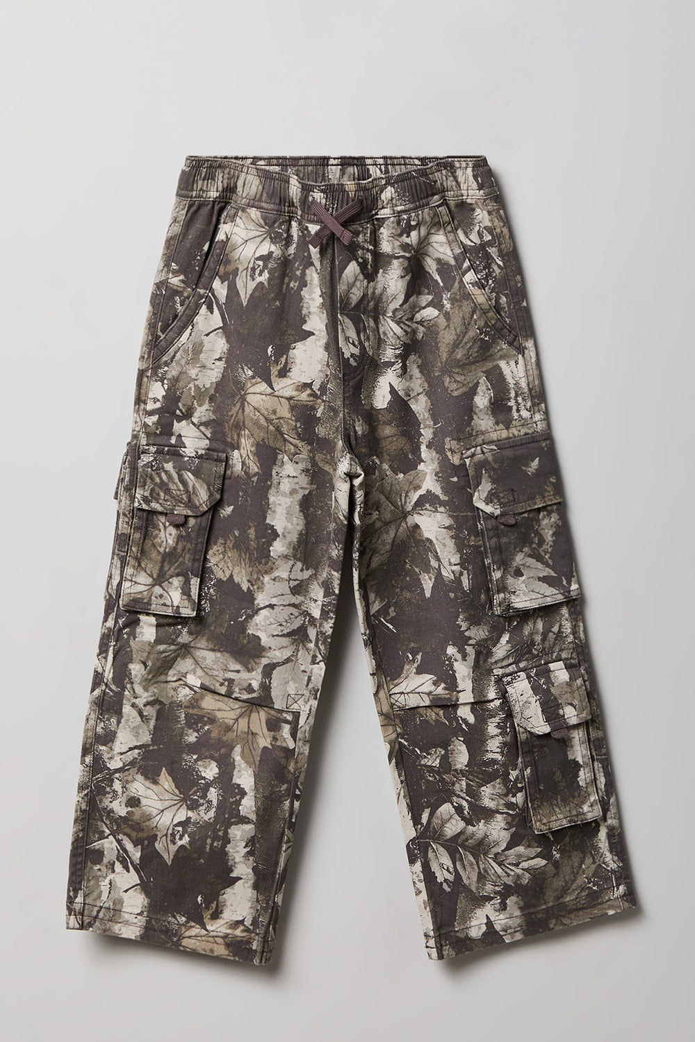 Pantalon cargo en sergé coupe décontractée Pantalon cargo en sergé coupe décontractée