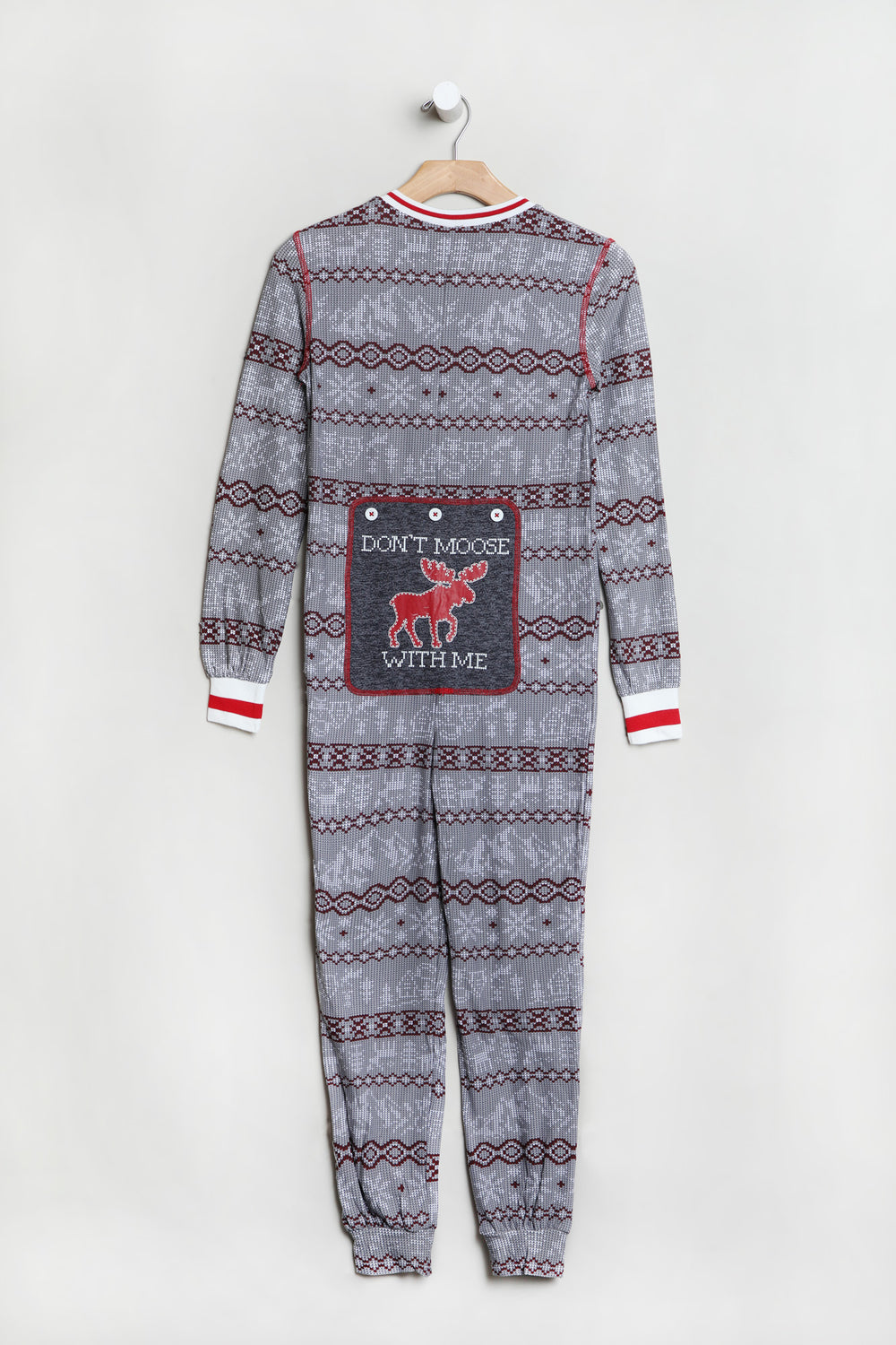 Youth Fammy Jammies Moose Fair Isle Print Onesie Youth Fammy Jammies Moose Fair Isle Print Onesie