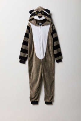 Youth 3D Raccoon Plush Onesie