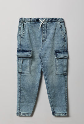 Jogger cargo en denim junior