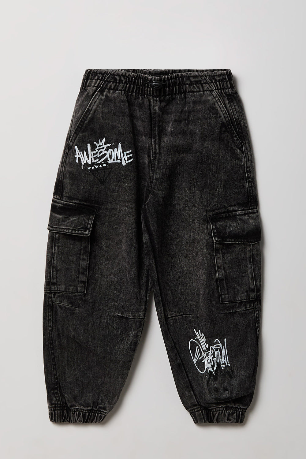 Jogger cargo en denim à motif graffiti junior Jogger cargo en denim à motif graffiti junior
