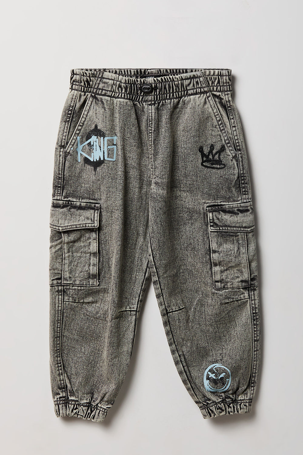 Jogger cargo en denim à motif graffiti junior Jogger cargo en denim à motif graffiti junior