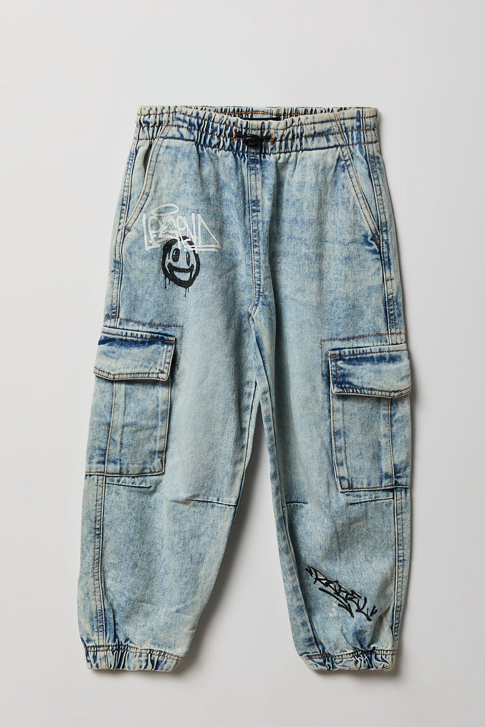 Jogger cargo en denim à motif graffiti junior Jogger cargo en denim à motif graffiti junior