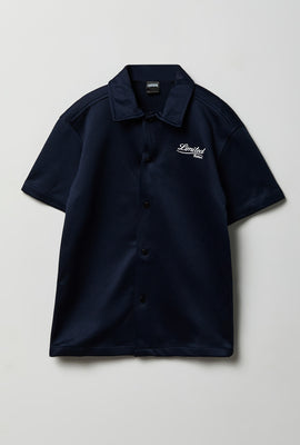 Chemise boutonnée texturée coupe carrée junior