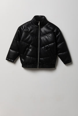 Manteau matelassé en similicuir junior