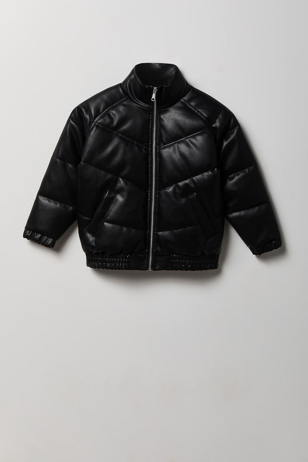 Youth Faux-Leather Puffer Jacket Youth Faux-Leather Puffer Jacket