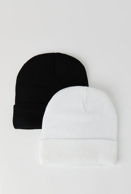 Tuques en tricot junior paquet de 2