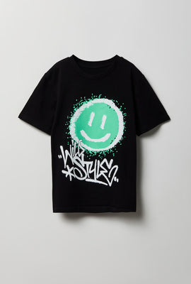 T-shirt imprimé visage souriant junior