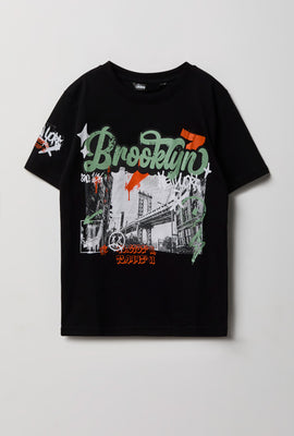 T-shirt imprimé photo style graffiti junior