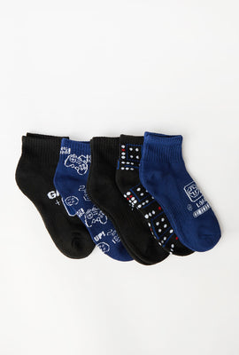 5 paires de chaussettes à la cheville gamer junior