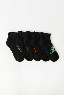 5 paires de chaussettes à la cheville gamer junior