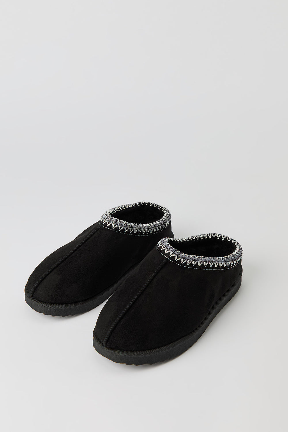 Youth Faux-Suede Embroidered Slippers Youth Faux-Suede Embroidered Slippers