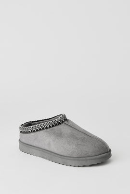 Youth Faux-Suede Embroidered Slippers