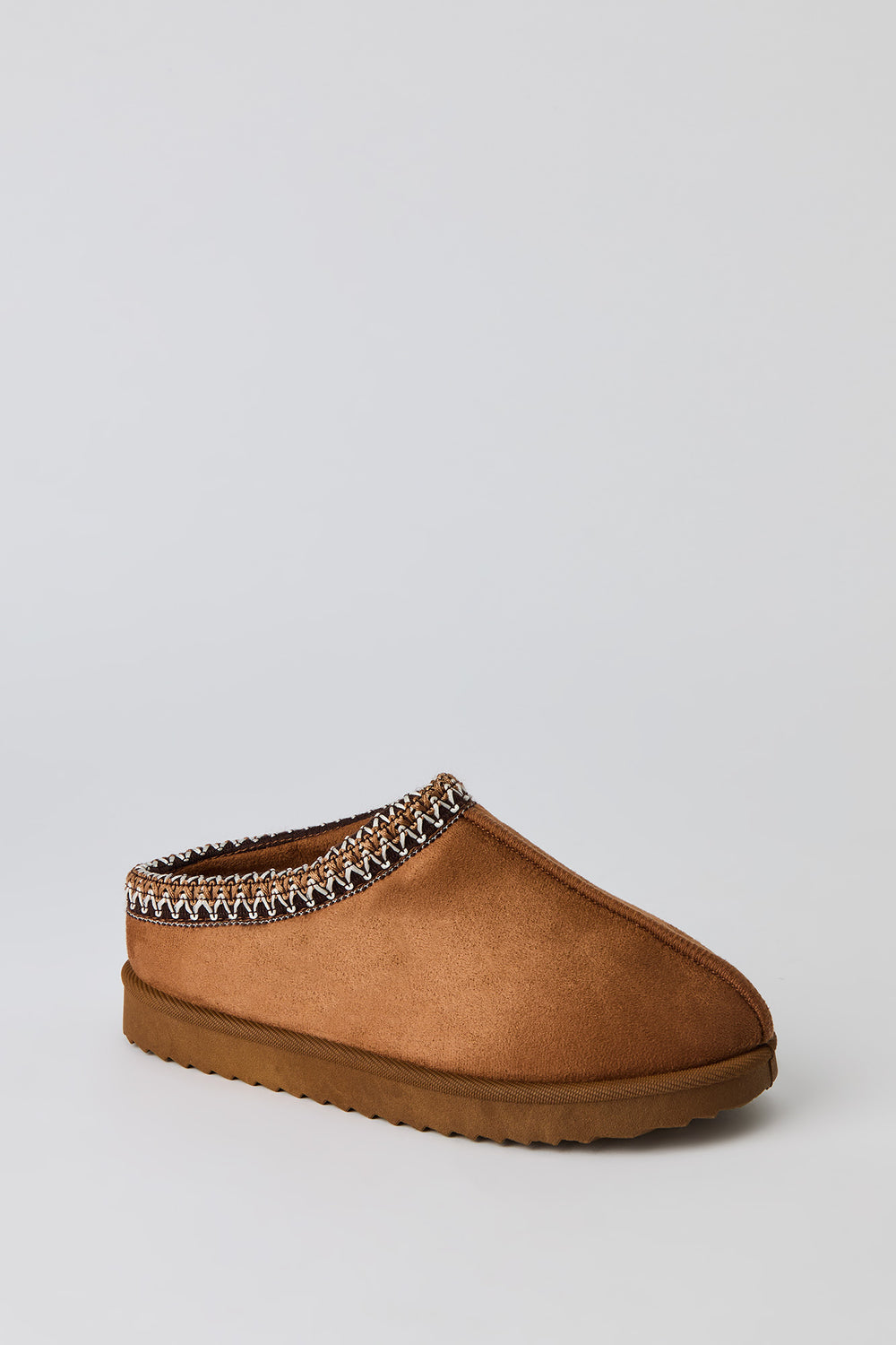 Youth Faux-Suede Embroidered Slippers Youth Faux-Suede Embroidered Slippers