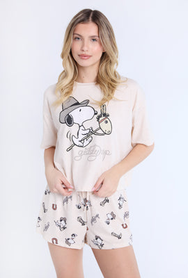 Snoopy Giddy Up 2-Piece Pajama Tee & Shorts Set