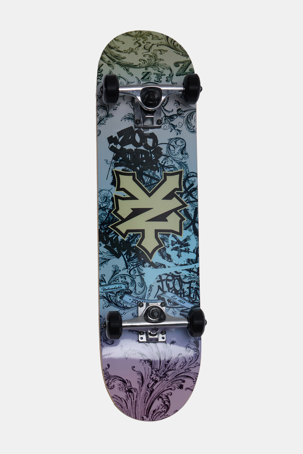 Skateboard imprimé fumée de graffitis Zoo York 7.75