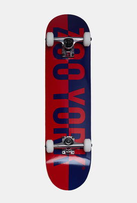 Zoo York Red & Blue Split Logo Skateboard 7.75