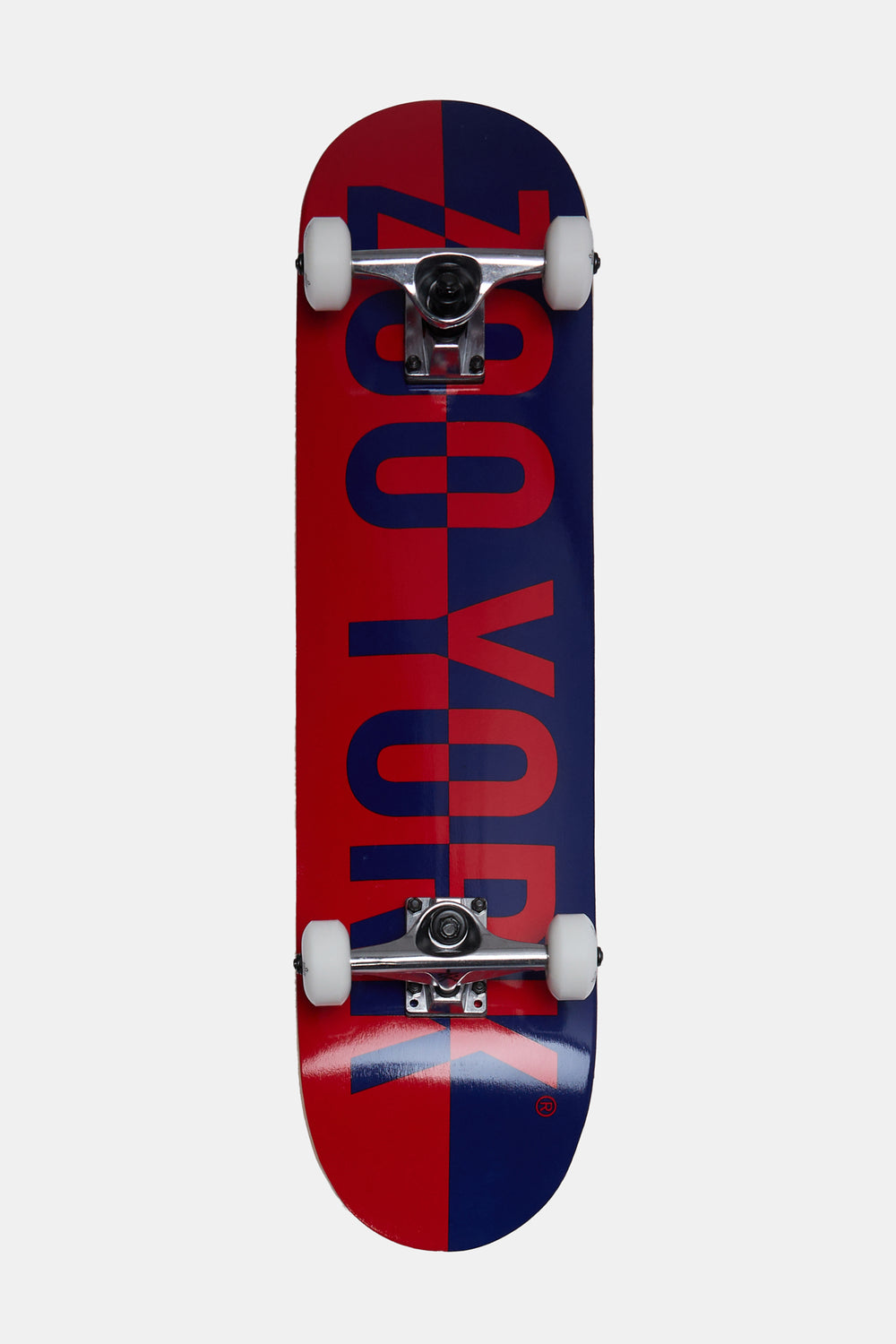 Skateboard imprimé logo rouge et bleu Zoo York 7.75