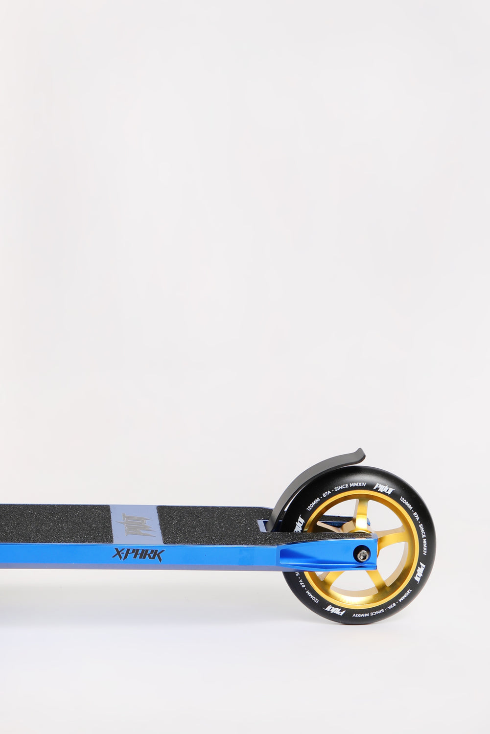 Trottinette Pivot X-Park bleue et dorée Trottinette Pivot X-Park bleue et dorée