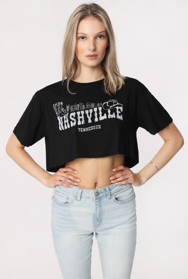 T-Shirt Court Imprimé Nashville Femme