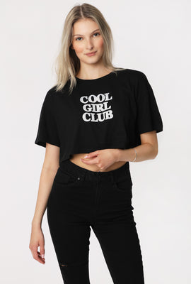 Womens Cool Girl Club Cropped Tee