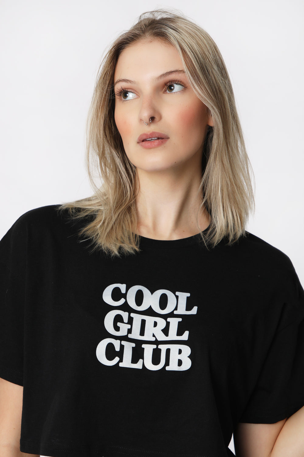 Womens Cool Girl Club Cropped Tee Womens Cool Girl Club Cropped Tee