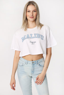 T-Shirt Court Imprimé Malibu Femme