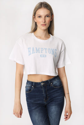 T-Shirt Court Imprimé Hamptons Femme