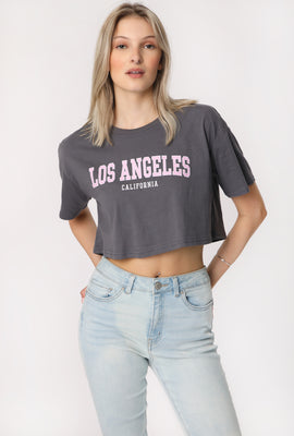 T-Shirt Court Imprimé Los Angeles Femme