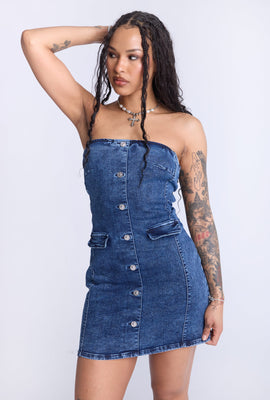 Mini robe en denim