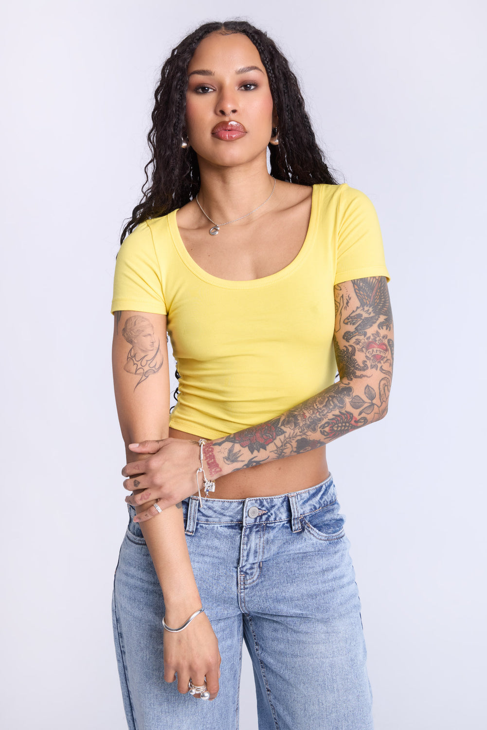 Cropped Scoop Neck Tee Cropped Scoop Neck Tee