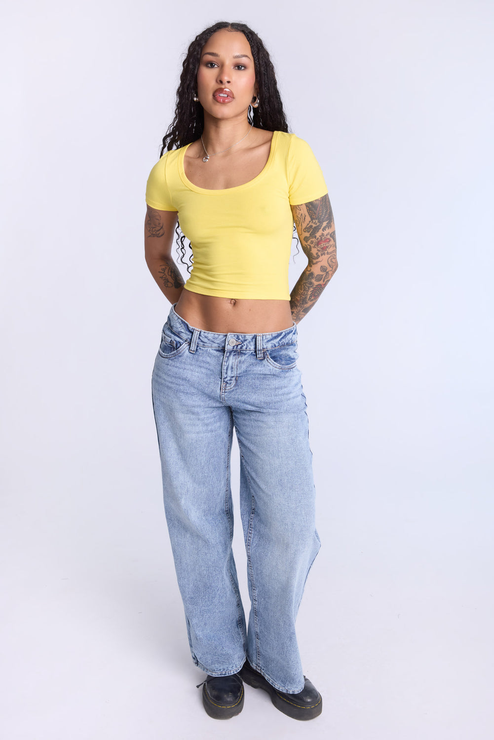 Cropped Scoop Neck Tee Cropped Scoop Neck Tee