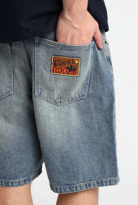Coors Rodeo Embroidered Loose Denim Shorts