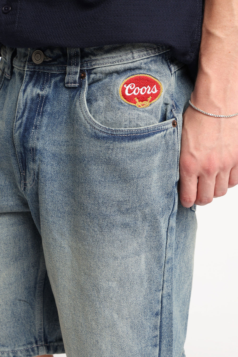 Coors Rodeo Embroidered Loose Denim Shorts Coors Rodeo Embroidered Loose Denim Shorts