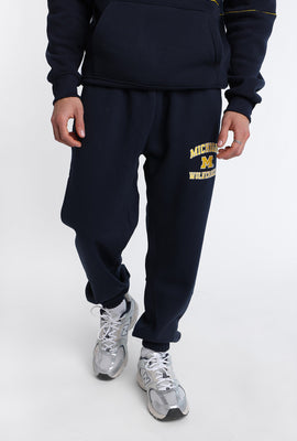 Jogger en molleton marine brodé Michigan Wolverines