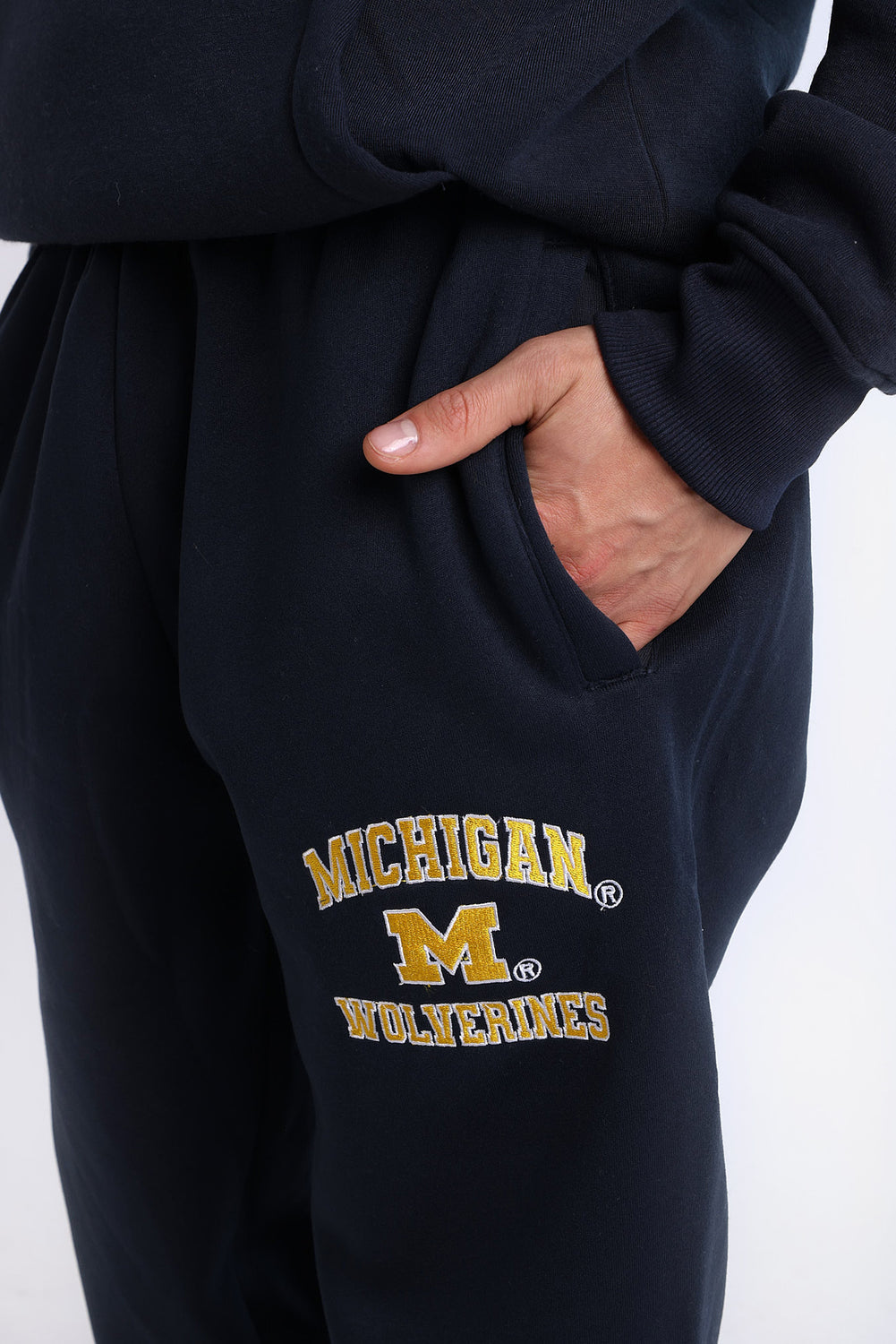 Jogger en molleton marine brodé Michigan Wolverines Jogger en molleton marine brodé Michigan Wolverines