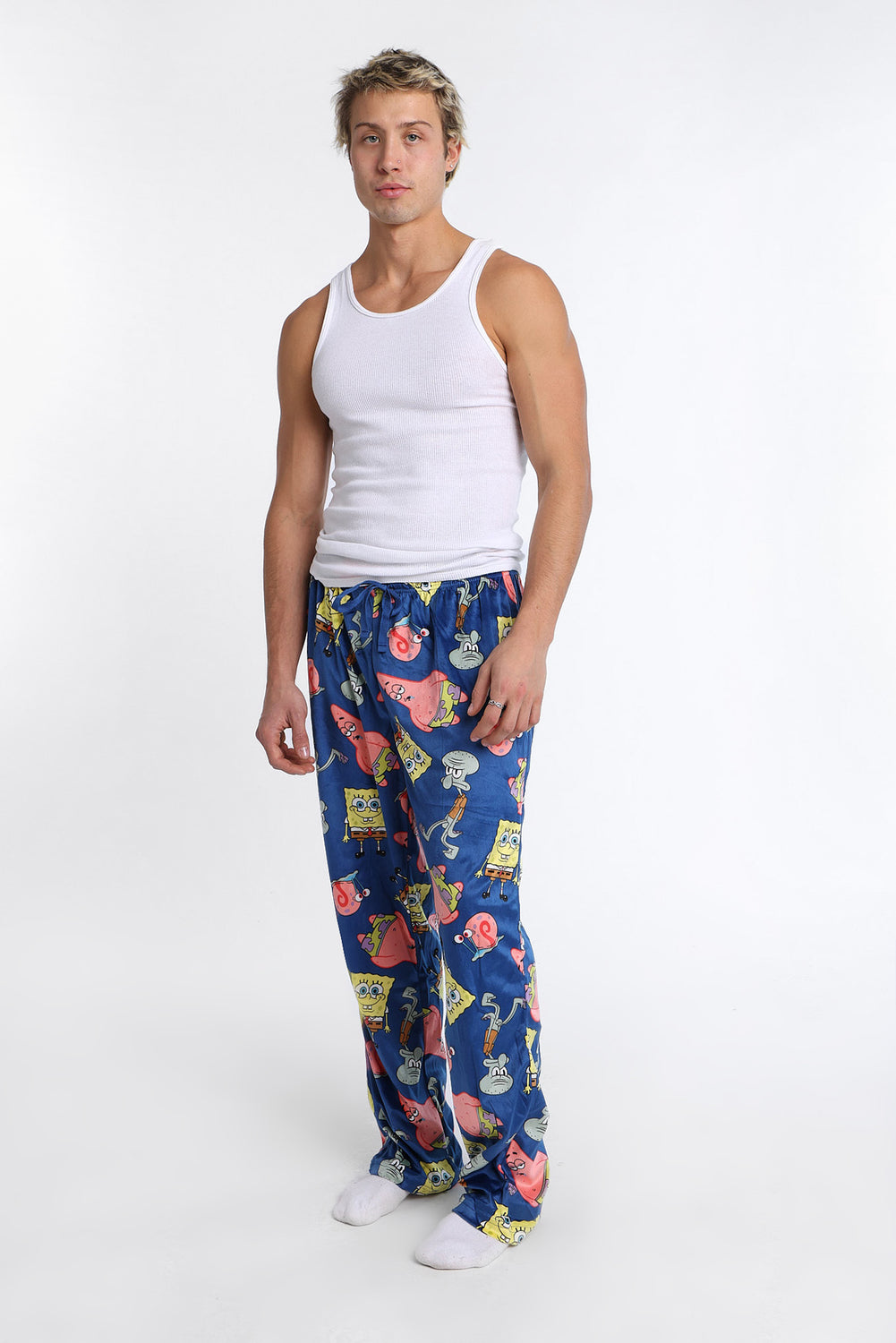 Pantalon pyjama en molleton soyeux imprimé Bob l'Éponge et Patrick Pantalon pyjama en molleton soyeux imprimé Bob l'Éponge et Patrick