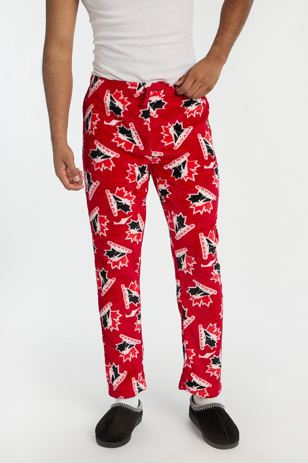 Mens Team Canada Hockey Plush Pajama Pant Mens Team Canada Hockey Plush Pajama Pant