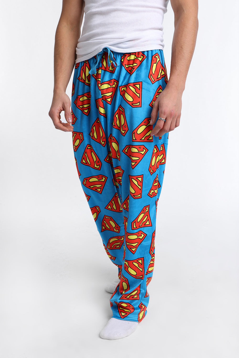 Pantalon pyjama en molleton soyeux imprimé Superman Pantalon pyjama en molleton soyeux imprimé Superman
