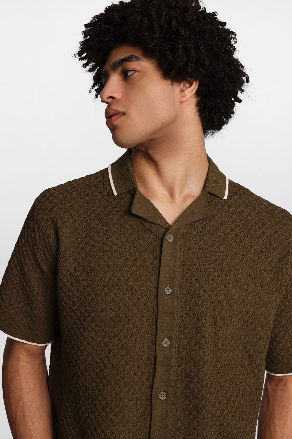 Chemise en tricot texturée boutonnée AERO Chemise en tricot texturée boutonnée AERO