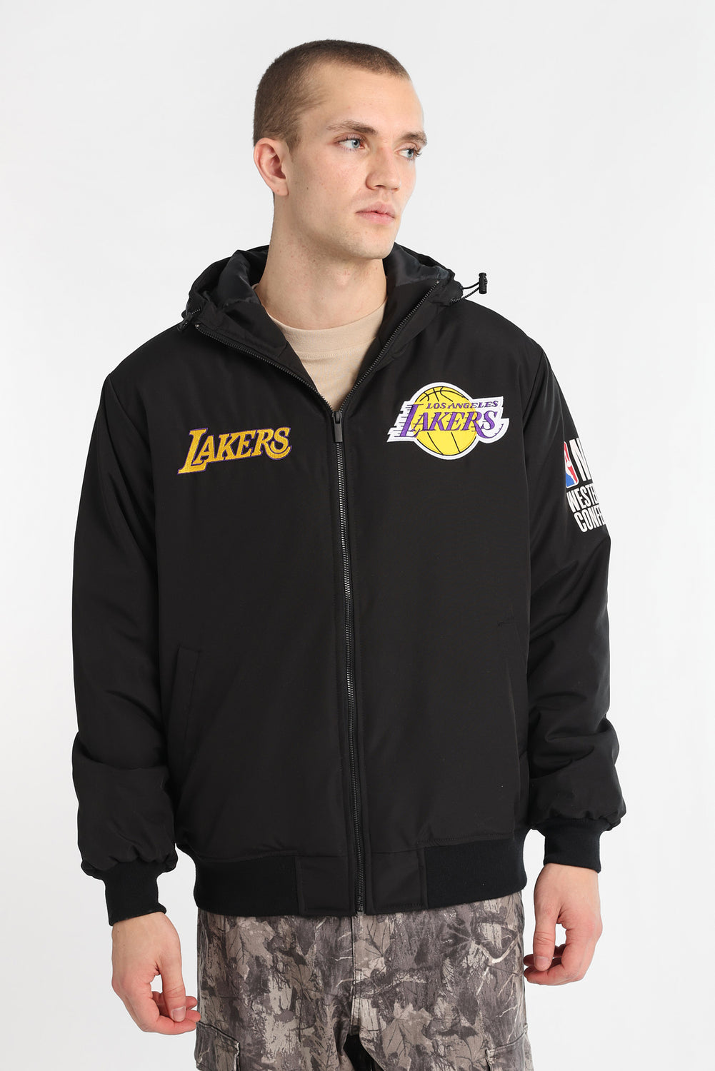 Veste bomber à capuche Los Angeles Lakers Veste bomber à capuche Los Angeles Lakers