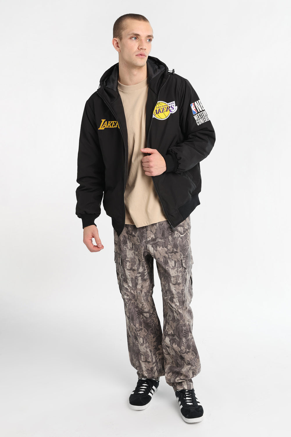 Veste bomber à capuche Los Angeles Lakers Veste bomber à capuche Los Angeles Lakers