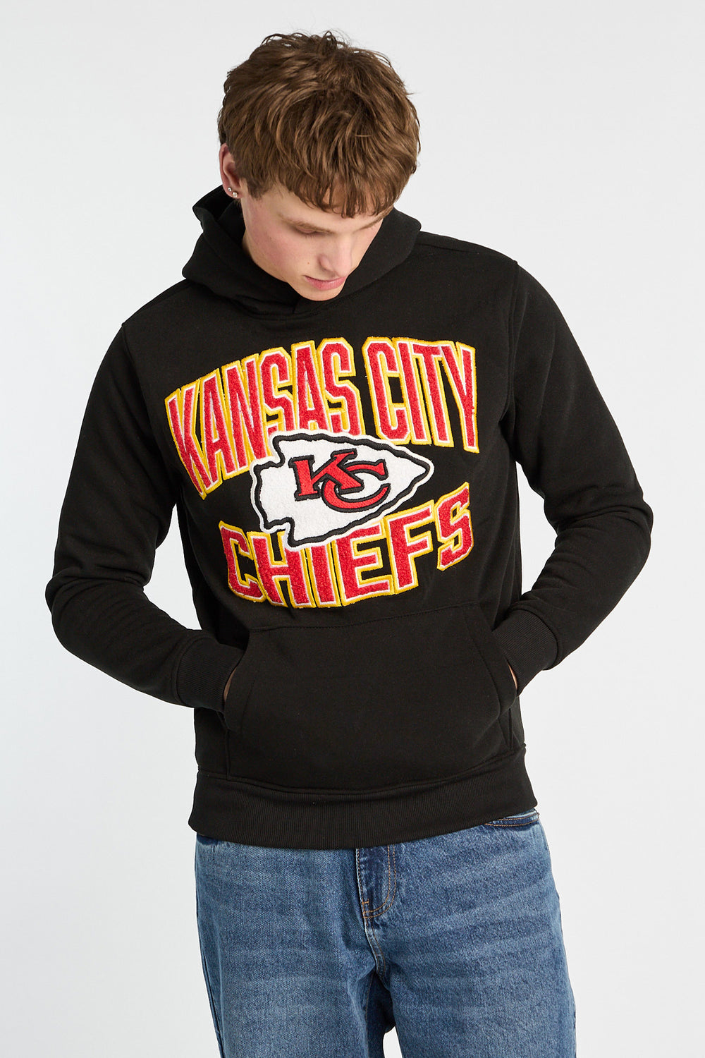 Haut à capuchon logo chenille Kansas City Chiefs Haut à capuchon logo chenille Kansas City Chiefs