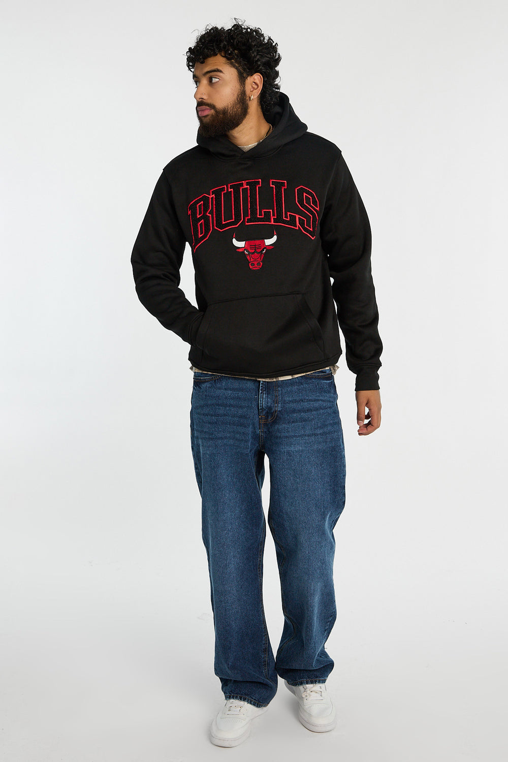 Haut à capuchon logo chenille Chicago Bulls homme Haut à capuchon logo chenille Chicago Bulls homme