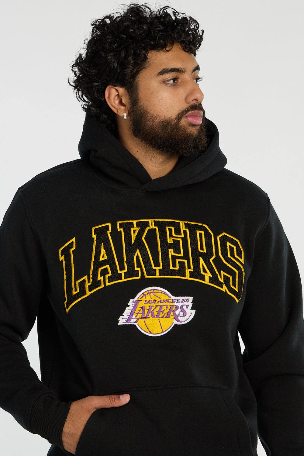 Haut à capuchon logo chenille Los Angeles Lakers homme Haut à capuchon logo chenille Los Angeles Lakers homme