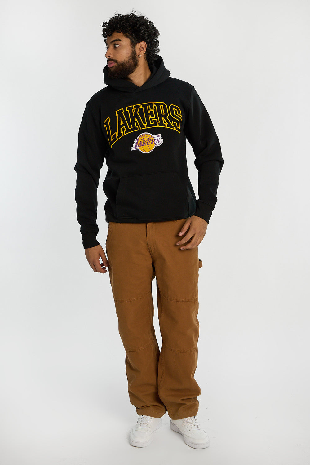 Haut à capuchon logo chenille Los Angeles Lakers homme Haut à capuchon logo chenille Los Angeles Lakers homme