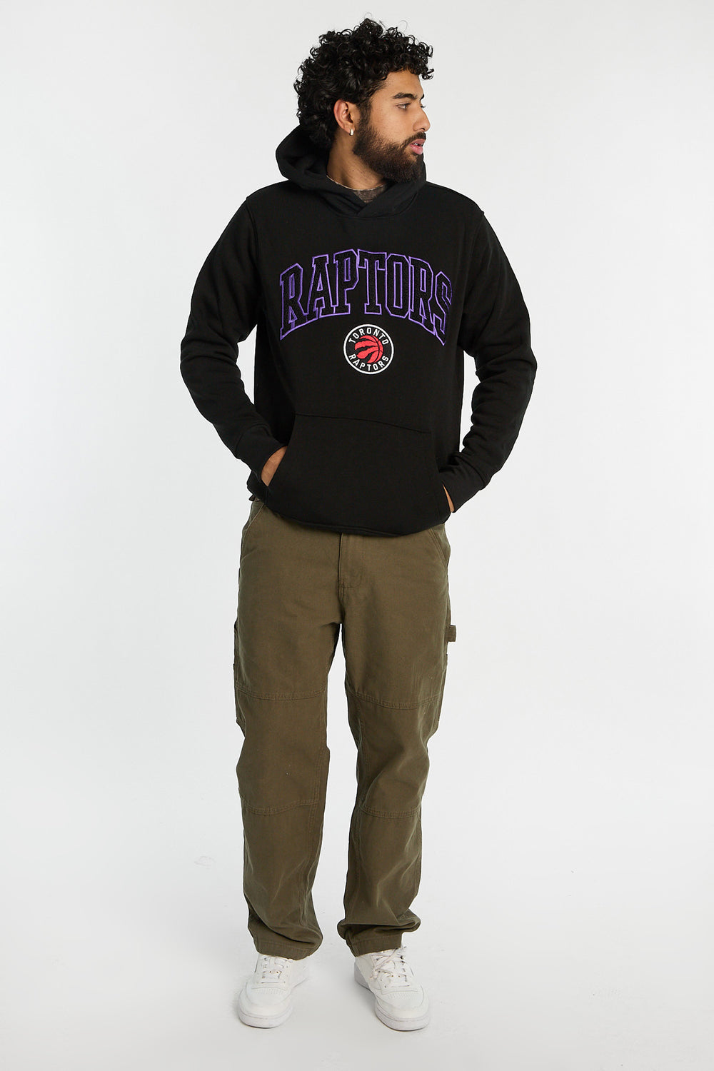 Haut à capuchon logo chenille Toronto Raptors homme Haut à capuchon logo chenille Toronto Raptors homme
