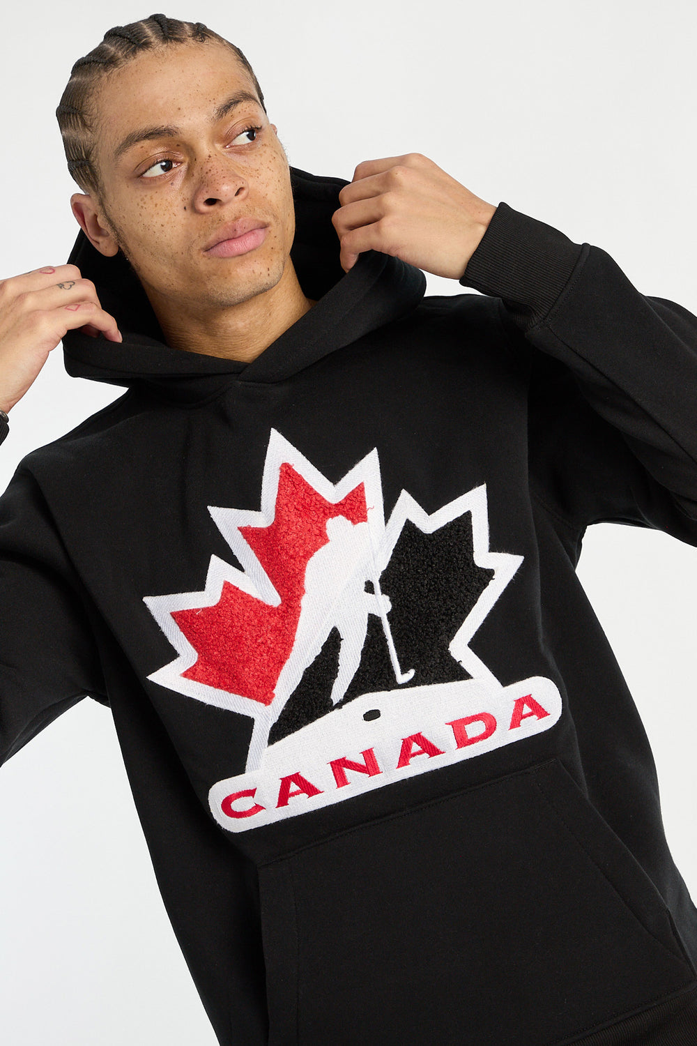 Mens Team Canada Hockey Chenille Logo Hoodie Mens Team Canada Hockey Chenille Logo Hoodie